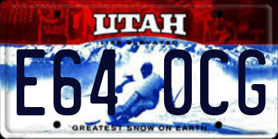 UT license plate E640CG