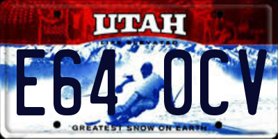 UT license plate E640CV