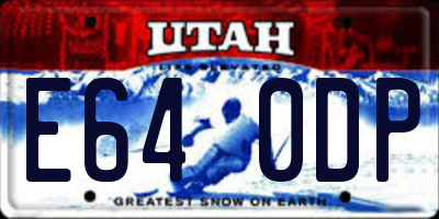 UT license plate E640DP