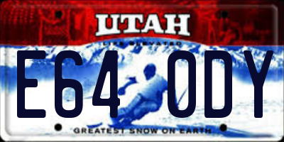 UT license plate E640DY