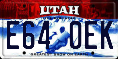 UT license plate E640EK