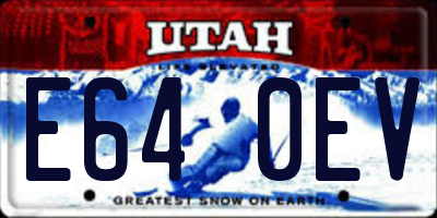 UT license plate E640EV