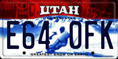 UT license plate E640FK