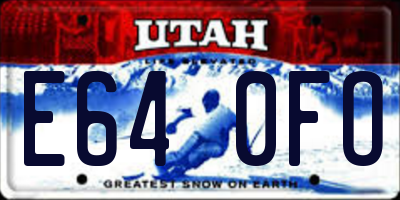UT license plate E640FO