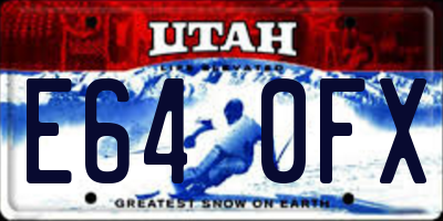 UT license plate E640FX