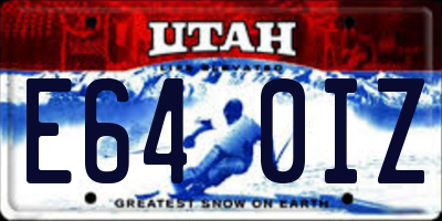 UT license plate E640IZ
