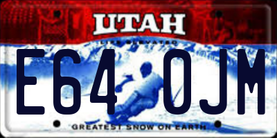 UT license plate E640JM