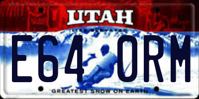 UT license plate E640RM