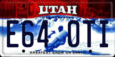 UT license plate E640TI