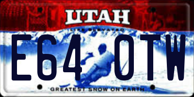 UT license plate E640TW