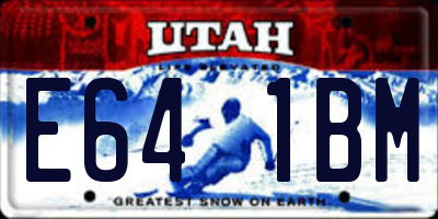 UT license plate E641BM