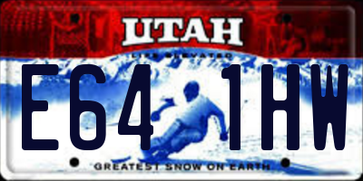UT license plate E641HW