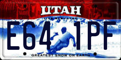 UT license plate E641PF