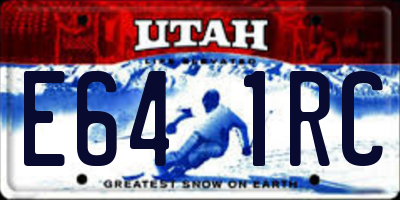 UT license plate E641RC