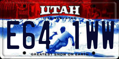 UT license plate E641WW