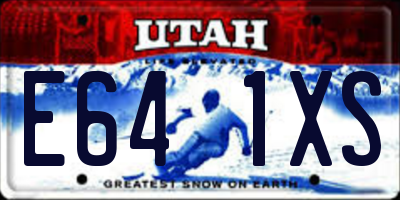 UT license plate E641XS