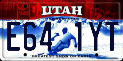 UT license plate E641YT