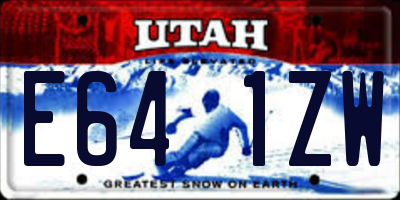 UT license plate E641ZW