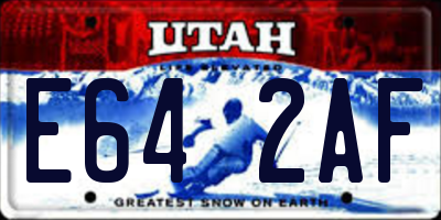 UT license plate E642AF