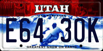 UT license plate E643OK