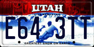 UT license plate E643TT