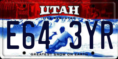 UT license plate E643YR