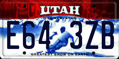 UT license plate E643ZB