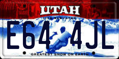UT license plate E644JL