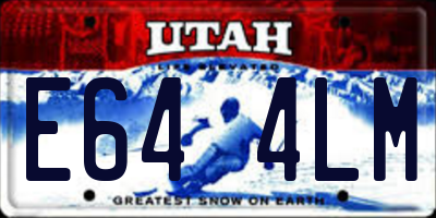 UT license plate E644LM