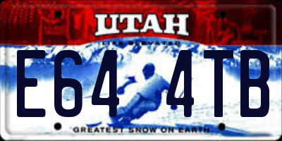 UT license plate E644TB
