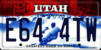 UT license plate E644TW