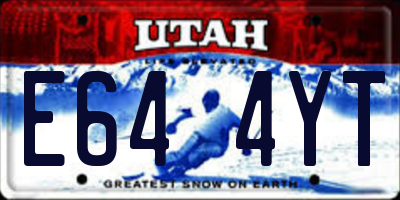 UT license plate E644YT