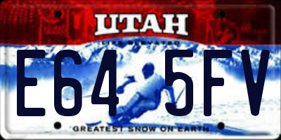 UT license plate E645FV