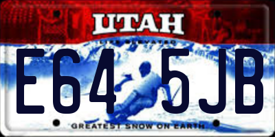 UT license plate E645JB