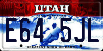 UT license plate E645JL