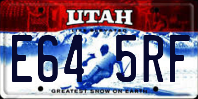 UT license plate E645RF