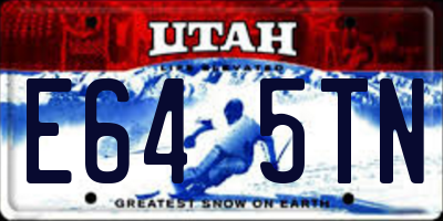 UT license plate E645TN