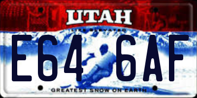 UT license plate E646AF