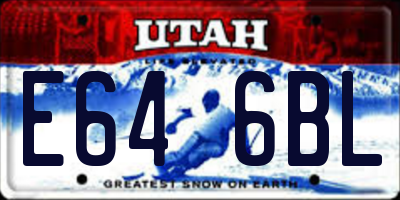 UT license plate E646BL