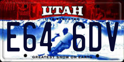 UT license plate E646DV