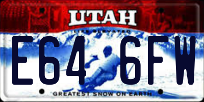 UT license plate E646FW
