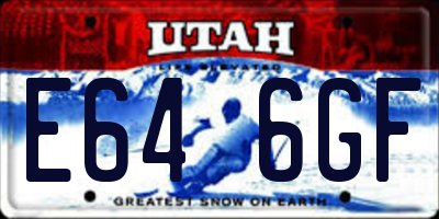 UT license plate E646GF