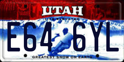 UT license plate E646YL