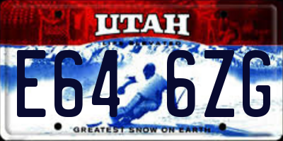 UT license plate E646ZG
