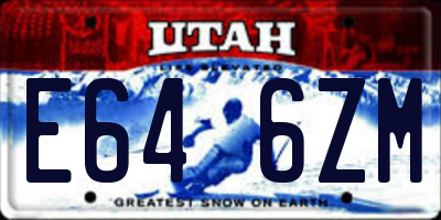 UT license plate E646ZM