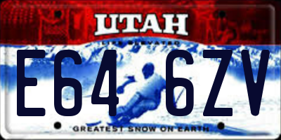 UT license plate E646ZV