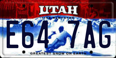 UT license plate E647AG