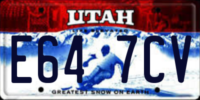 UT license plate E647CV