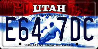 UT license plate E647DC