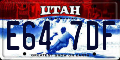 UT license plate E647DF